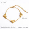 Minimalist Geometric Heartshaped Stainless Steel 18K Goldplated Bracelet Jewelry For Women