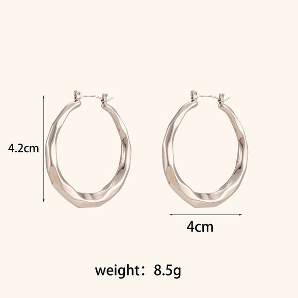 Minimalist Geometric Hollow Faceted Stainless Steel Gold Plated Earrings For Women
