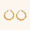 Minimalist Geometric Hollow Faceted Stainless Steel Gold Plated Earrings For Women