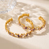 Minimalist Geometric Irregular Stainless Steel Bracelet With Zircon And Rhinestone Accents Elegant Plated Fashion Jewelry