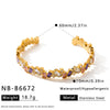 Minimalist Geometric Irregular Stainless Steel Bracelet With Zircon And Rhinestone Accents Elegant Plated Fashion Jewelry