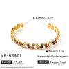 Minimalist Geometric Irregular Stainless Steel Bracelet With Zircon And Rhinestone Accents Elegant Plated Fashion Jewelry