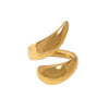 Minimalist Geometric Irregular Stainless Steel Open Ring For Women With Electroplated Finish And Thick Line Design
