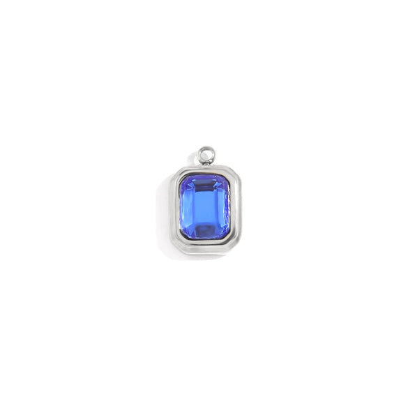 Minimalist Geometric Jewelry Accessories Stainless Steel 18K Gold Plated Square Glass Pendant For Women