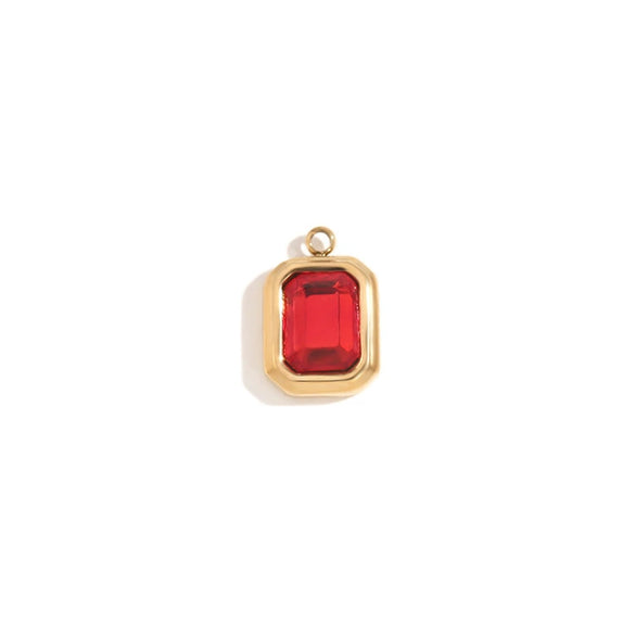 Minimalist Geometric Jewelry Accessories Stainless Steel 18K Gold Plated Square Glass Pendant For Women