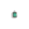 Minimalist Geometric Jewelry Accessories Stainless Steel 18K Gold Plated Square Glass Pendant For Women