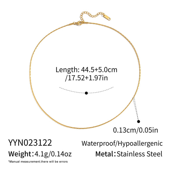 Minimalist Geometric 18K Real Gold Plated Regular Chain Necklace For Women