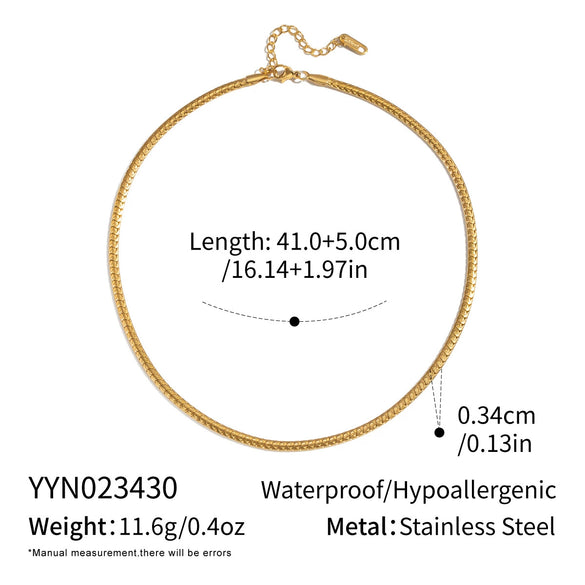 Minimalist Geometric 18K Real Gold Plated Regular Chain Necklace For Women