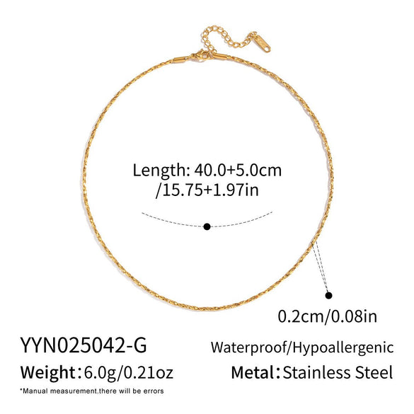 Minimalist Geometric 18K Real Gold Plated Regular Chain Necklace For Women