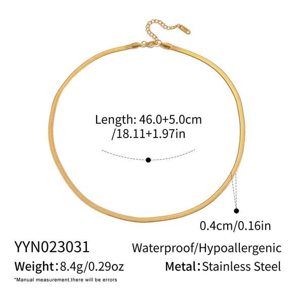 Minimalist Geometric 18K Real Gold Plated Regular Chain Necklace For Women