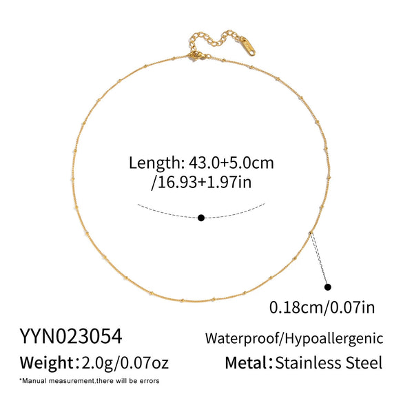 Minimalist Geometric 18K Real Gold Plated Regular Chain Necklace For Women