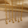Minimalist Geometric 18K Real Gold Plated Regular Chain Necklace For Women