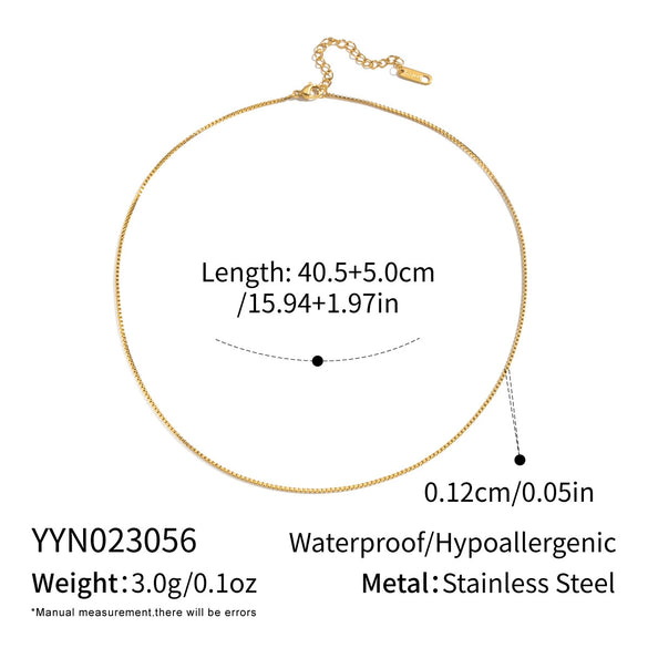 Minimalist Geometric 18K Real Gold Plated Regular Chain Necklace For Women