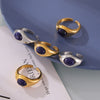 Minimalist Geometric Lapis Inlaid 316L Stainless Steel Goldplated Women's Ring