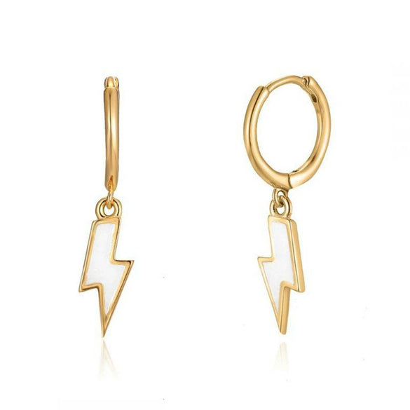 Minimalist Geometric Lightning Drop Earrings For Women With Silver Needle And Copper Electroplated Fashion Earrings