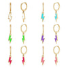 Minimalist Geometric Lightning Drop Earrings For Women With Silver Needle And Copper Electroplated Fashion Earrings