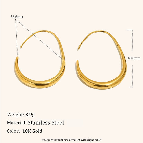 Minimalist Geometric Line Drop Earrings For Women Stainless Steel With 18K Gold Plated Finish Statement Contemporary Jewelry