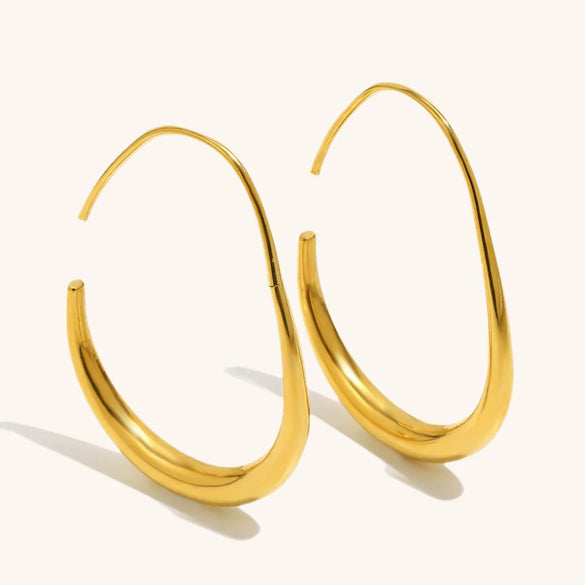 Minimalist Geometric Line Drop Earrings For Women Stainless Steel With 18K Gold Plated Finish Statement Contemporary Jewelry