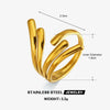 Minimalist Geometric Line Open Ring For Women Gold Electroplated Stainless Steel Jewelry