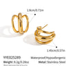 Minimalist Geometric Line Stainless Steel Earrings With 18K Gold Electroplated Finish For Women