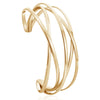 Minimalist Geometric Metal Open Cuff Bracelet With Multi Layer Hollow Electroplated Design Fashion Arm Ring