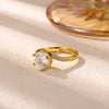 Minimalist Geometric Open Ring For Women Goldplated Copper Ring With Sparkling Diamond Details Wholesale Fashion Jewelry