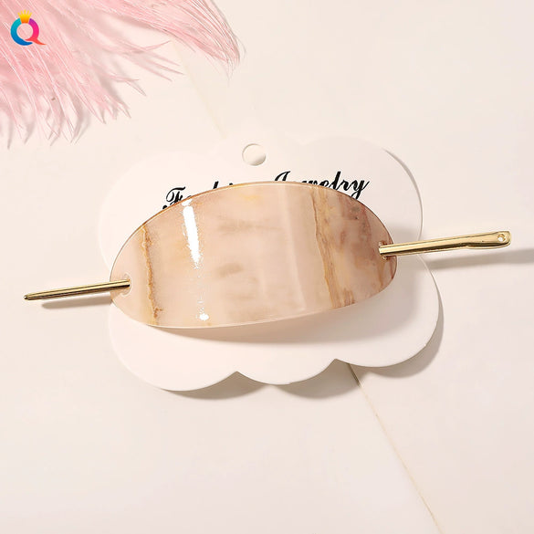 Minimalist Geometric Oval Alloy Hairpin Simple Modern Hair Accessory For Women And Girls