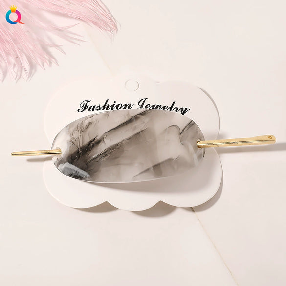 Minimalist Geometric Oval Alloy Hairpin Simple Modern Hair Accessory For Women And Girls