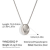 Minimalist Geometric Oval Pendant Sweater Necklace For Women Stainless Steel 18K Real Gold Plated