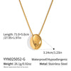 Minimalist Geometric Oval Pendant Sweater Necklace For Women Stainless Steel 18K Real Gold Plated
