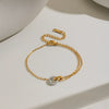 Minimalist Geometric Round Clasp Bracelet In Vacuum Electroplated Stainless Steel Layered Jewelry For Women Wholesale