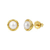 Minimalist Geometric Round Pearl 925 Silver Earrings With Zirconia For Women