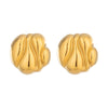 Minimalist Geometric Round Stainless Steel Vacuum Gold Plated Earrings For Women
