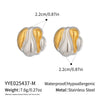 Minimalist Geometric Round Stainless Steel Vacuum Gold Plated Earrings For Women