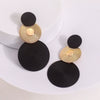Minimalist Geometric Round Water Ripple Metal Stud Earrings Simple Versatile Unisex Ear Jewelry