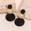Minimalist Geometric Round Water Ripple Metal Stud Earrings Simple Versatile Unisex Ear Jewelry