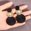 Minimalist Geometric Round Water Ripple Metal Stud Earrings Simple Versatile Unisex Ear Jewelry