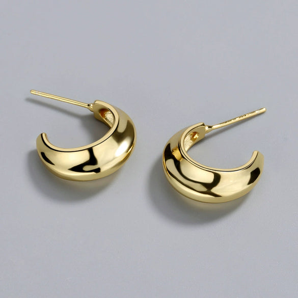 Minimalist Geometric S925 Sterling Silver Earrings With Textured Concave Convex Surface Electroplated Elegant Jewelry For Women