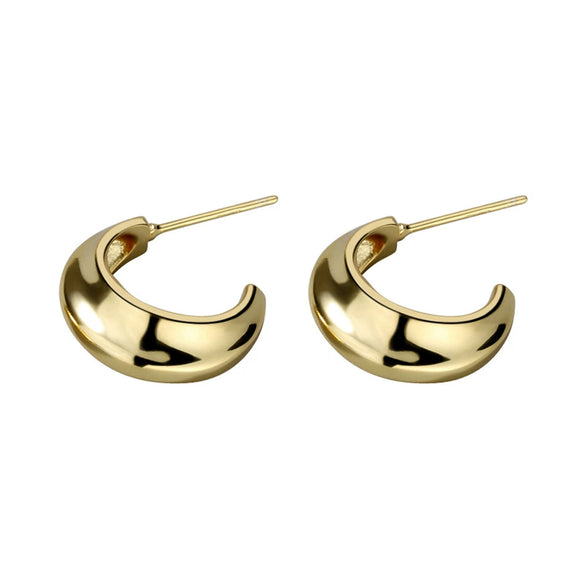 Minimalist Geometric S925 Sterling Silver Earrings With Textured Concave Convex Surface Electroplated Elegant Jewelry For Women