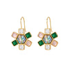Minimalist Geometric Seashell Earrings With Zircon Accents Stainless Steel With Eighteen Karat Gold Plating For Women