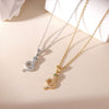 Minimalist Geometric Snake Pendant Necklace Titanium Steel Electroplated For Women