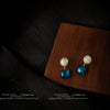 Minimalist Geometric Square Liuli Glass Earrings For Women With Electroplated Chic Fashion Design