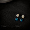 Minimalist Geometric Square Liuli Glass Earrings For Women With Electroplated Chic Fashion Design