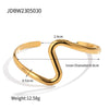 Minimalist Geometric Stainless Steel And Titanium Steel S Curved Exaggerated Jewelry Plated 18K Gold Bracelet