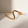 Minimalist Geometric Stainless Steel And Titanium Steel S Curved Exaggerated Jewelry Plated 18K Gold Bracelet