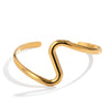 Minimalist Geometric Stainless Steel And Titanium Steel S Curved Exaggerated Jewelry Plated 18K Gold Bracelet
