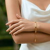 Minimalist Geometric Stainless Steel Bracelet For Women With Gold Plated Vacuum Electroplated Finish And Light Luxury Design