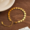 Minimalist Geometric Stainless Steel Bracelet For Women With Gold Plated Vacuum Electroplated Finish And Light Luxury Design