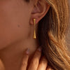 Minimalist Geometric Stainless Steel Earrings With Electroplating For Women