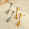 Minimalist Geometric Stainless Steel Earrings With Electroplating For Women